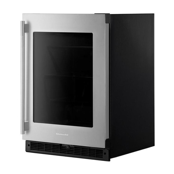 Kitchenaid® 24"" Undercounter Refrigerator with Glass Door KURR324SSB