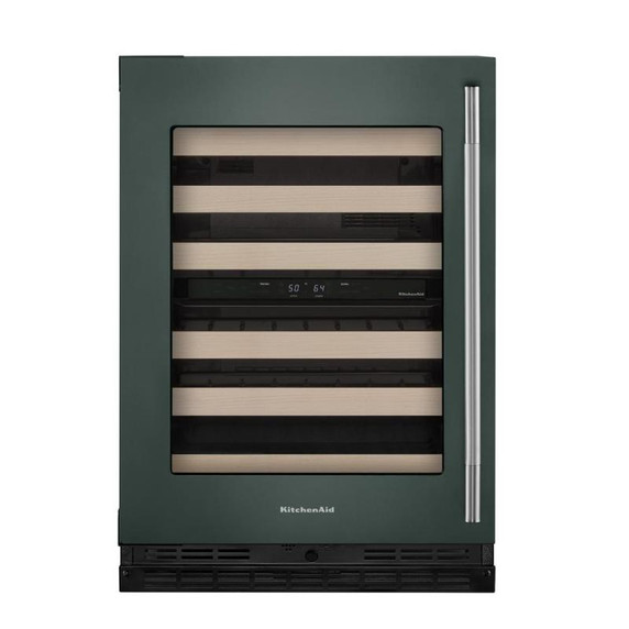 Kitchenaid® 24" Undercounter Wine Cellar with Full-Extension Wood-Front Racks KUWL524SJP