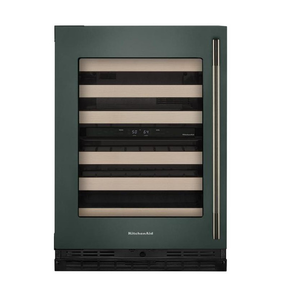 Kitchenaid® 24" Undercounter Wine Cellar with Full-Extension Wood-Front Racks KUWL524SJP