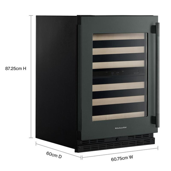 Kitchenaid® 24" Undercounter Wine Cellar with Full-Extension Wood-Front Racks KUWL524SJP