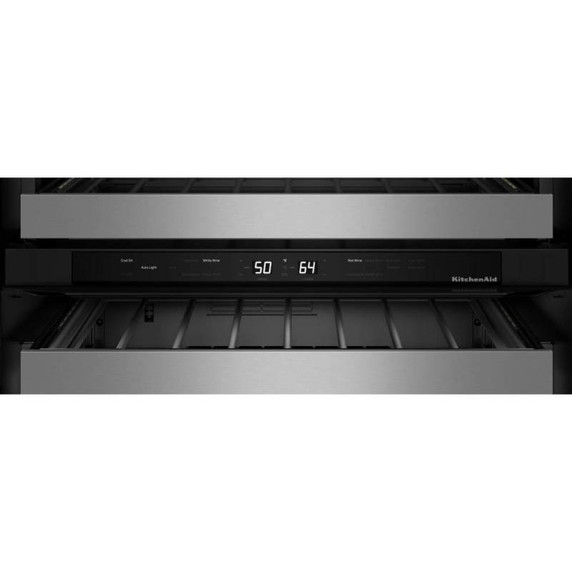 Kitchenaid® 24" Undercounter Wine Cellar with Full-Extension Metal-Front Racks KUWR324SSB