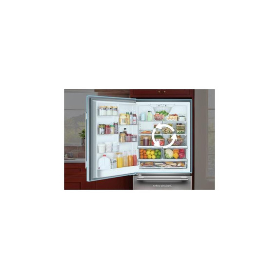 Kitchenaid® 22 Cu. Ft. 33-Inch Standard-Depth Bottom Mount Refrigerator with Left Door Swing KRBL133SPS