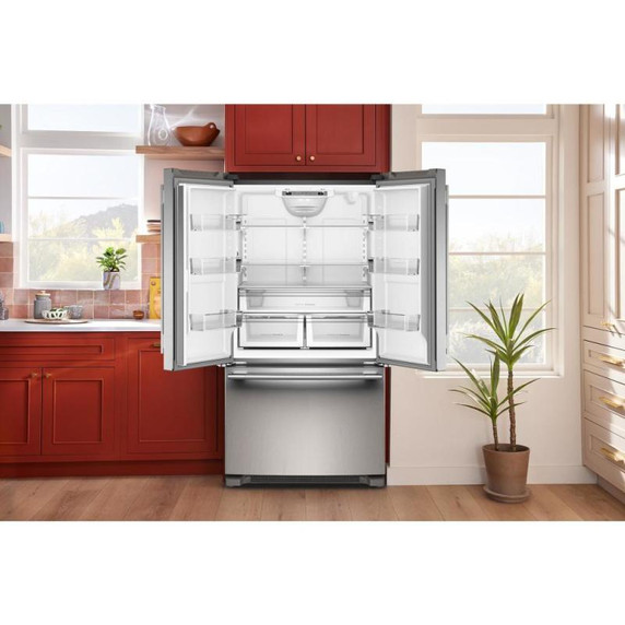 Kitchenaid® 25 Cu. Ft. 36-Inch Standard-Depth French Door Refrigerator with Internal Water Dispenser KRFF136SPS