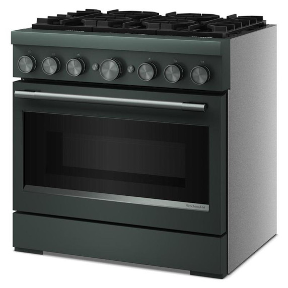 KitchenAid® 36-Inch 6 Burner Commercial-Style Dual Fuel Range with No Preheat Air Fry Mode KFDS936SJP