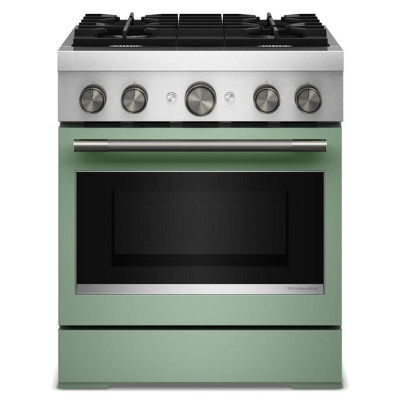Kitchenaid® 30-Inch 4 Burner Commercial-Style Dual Fuel Range with No Preheat Air Fry Mode KFDS930SDC