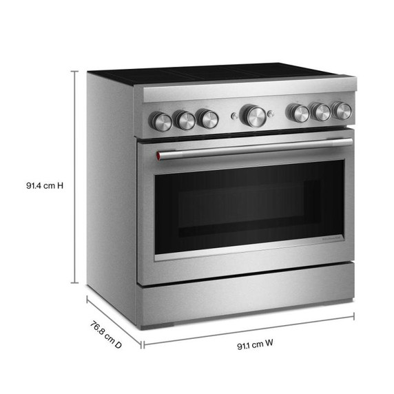 KitchenAid® 36-Inch 6-Element Induction Freestanding Commercial-Style Range with Air Fry KFIS936SSS