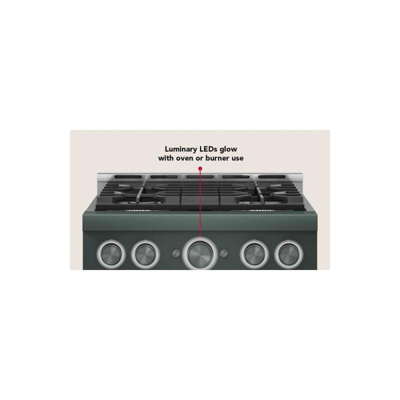 KitchenAid® 30-Inch 4 Burner Commercial-Style Gas Range with No Preheat Air Fry Mode KFGS930SJP