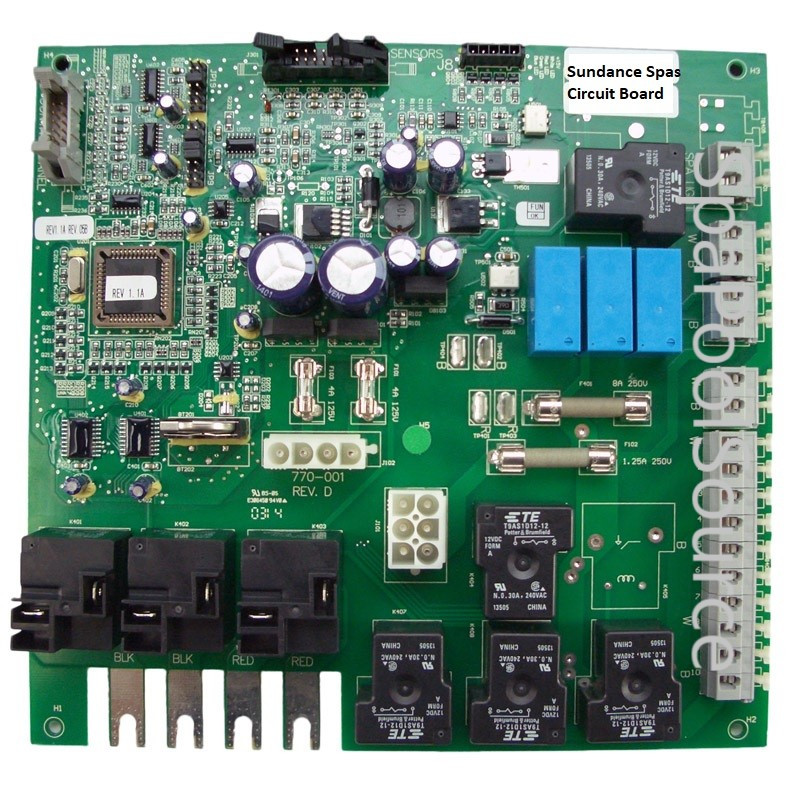 2013 Sundance® Spas Optima® Circuit Board 880 Series works with 11 Button Topside Control Panel
Fits models with 2 Main Pumps, Air Blower, Circulation Pump