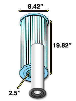 6473-164 Filter for Sundance® Spas - Inner Core Filter for 6541-397. Use with outer core 6473-165 (sold separately)