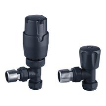 Thermostatic Controlled Angled Radiator Valves - Anthracite