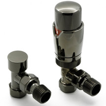 Reina Modal -Oiled Bronze- Angled- TRV Radiator Valve and LockShield