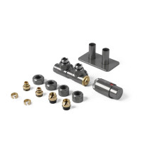 Vario Twins All In One Integrated 50mm Valves with Pipe Masking Set, Left (for Hex) - Sparkling Grey