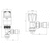 Thermostatic Controlled Angled Radiator Valves - Chrome -Dimensions