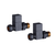 Cubic Square Straight Radiator Valves - Anthracite