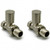 Reina Portland - Brushed Straight -Radiator Valves Pair 15mm