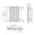 Adept KAVA Aluminium Horizontal Double Designer Radiator - 600 x 565mm - Anthracite - Dimensions