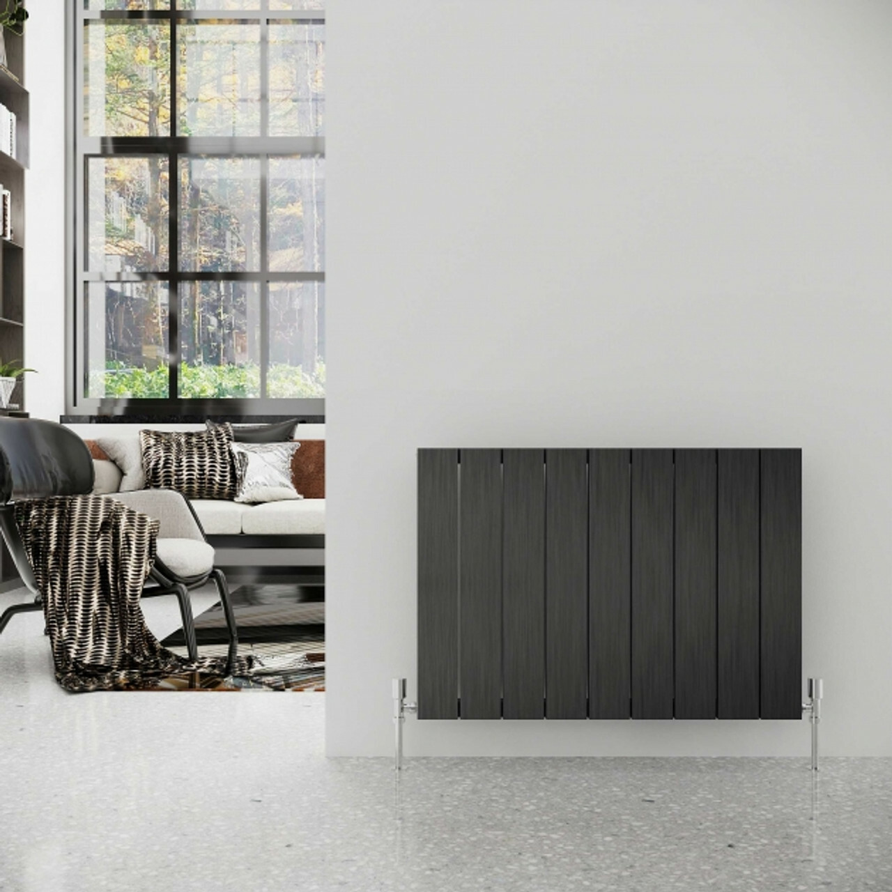 Cariad Anthracite Horizontal Double Electric Aluminium Radiators