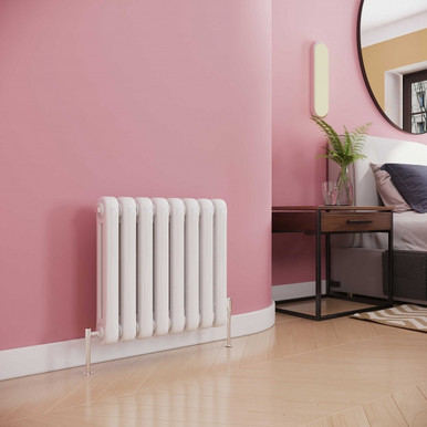Reina Coneva Horizontal - White Mild Steel Radiator -550mm x 580mm