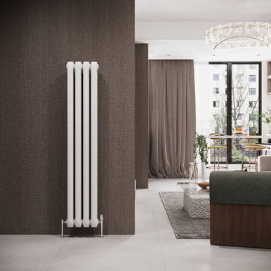 Reina Coneva Vertical - White Mild Steel Radiator - 1500mmx 300mm