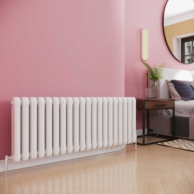 Reina Coneva Horizontal - White Mild Steel Radiator - 550mm x 1000mm