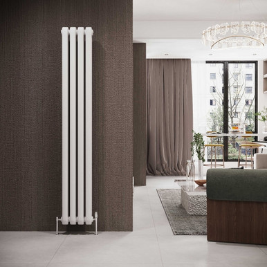 Reina Coneva Vertical - White Mild Steel Radiator - 1800mm x 300mm