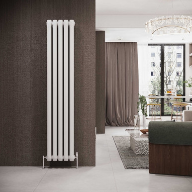 Reina Coneva Vertical - White Mild Steel Radiator - 1800mm x 370mm