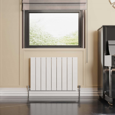 Reina Casina Horizontal - White Double - Aluminium Radiator - 600mm x 850mm