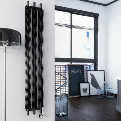 Terma Ribbon V Bluetooth Electric Radiator - 1800mm x 290mm - Heban Black
