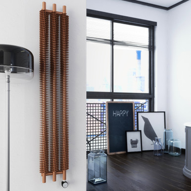 Terma Ribbon V Bluetooth Electric Radiator - 1800mm x 290mm - Bright Copper