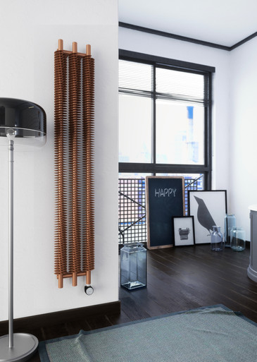 Terma Ribbon V Bluetooth Electric Radiator - 1800mm x 290mm - Bright Copper