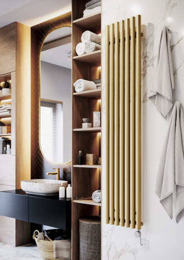 Terma Rolo Room Bluetooth Electric Radiator - 1800mm x 370mm -Brass