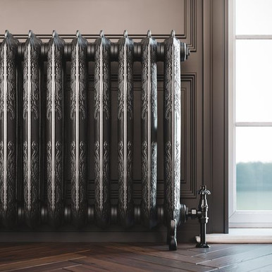 OXFORD FREESTANDING Cast Iron Radiator,  710/852 - Raw Metal