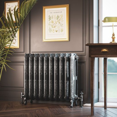 OXFORD FREESTANDING Cast Iron Radiator,  710/852 - Raw Metal