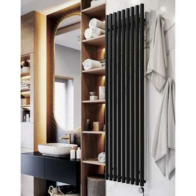 Terma ROLO-ROOM-E 1800 x 480 Electric Radiator - Heban Black
