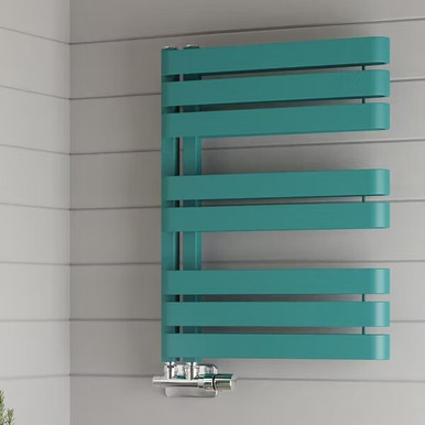 Terma WARP S 655 x 500 Heated Towel Rail - RAL 5018 Matt Teal