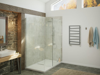 Terma ZIG ZAG 835 x 500  Heated Towel Rail - Salt n Pepper