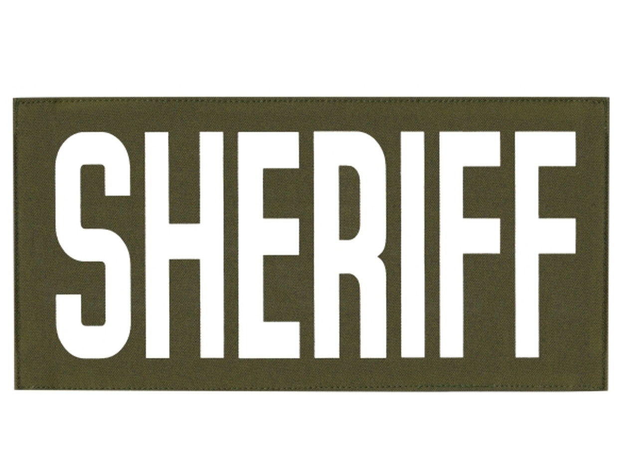 SHERIFF, Back Patch, Printed, Reflective, Hook w/Loop, Tactical