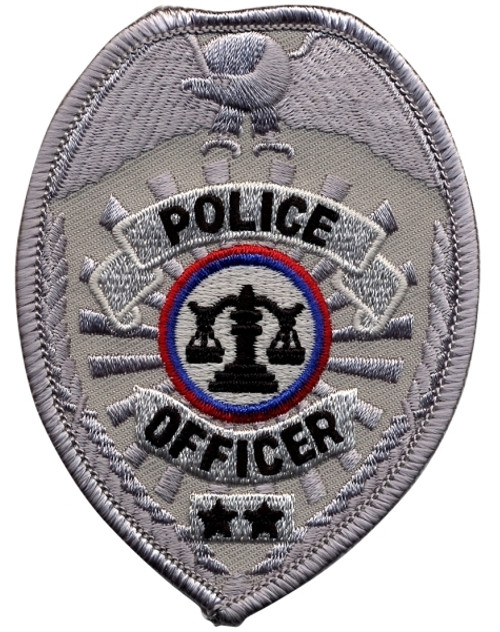 POLICE OFFICER Badge Patch, 2-1/2 x 3-1/2"