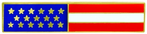 U.S. Flag Lapel Pin, Enameled & Plated, 2 Clutch Backs, 1-3/4x3/8"