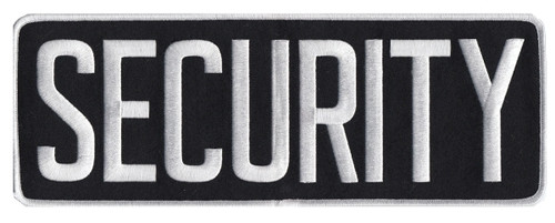 SECURITY Back Patch, White/Black, 11x4"