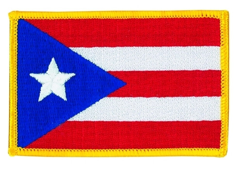 Puerto Rico Flag Patch, 3-3/8x2-1/4"