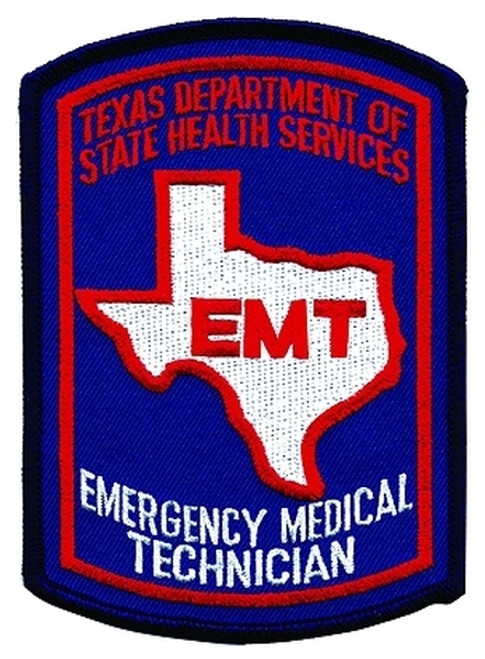 TEXAS EMT Shoulder Patch, Full Color, 3-5/8x5"