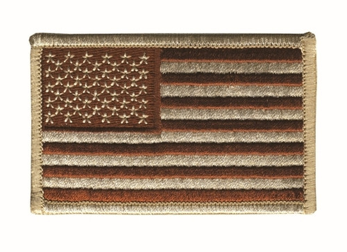 U.S. Flag Patch, Hook, Desert, 3-3/8x2"