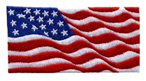 U.S. Flag Patch, Wavy-911, Hot-knifed Edge, 4x2"