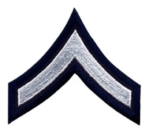 PFC Chevrons, White/Navy, 3" Wide