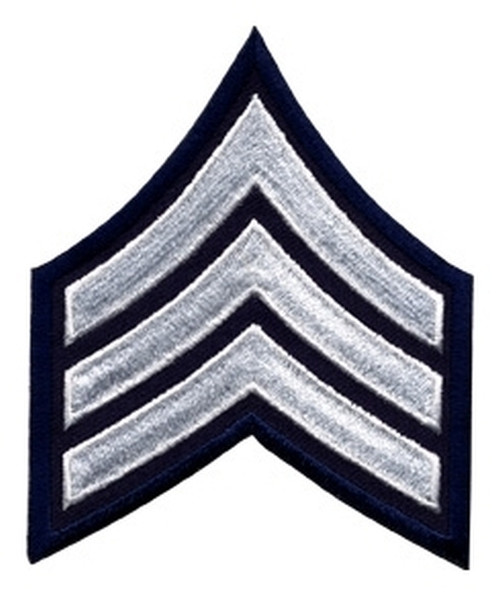 SGT Chevrons, White/Navy, 3" Wide