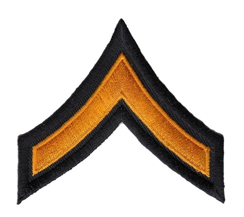 PFC Chevrons, Dark Gold/Black, 3" Wide