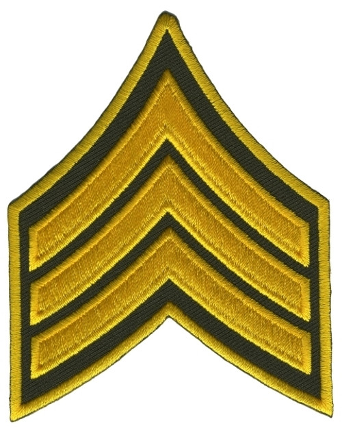 SGT Chevrons, (San Bernardino), Gold/O.D., 3" Wide