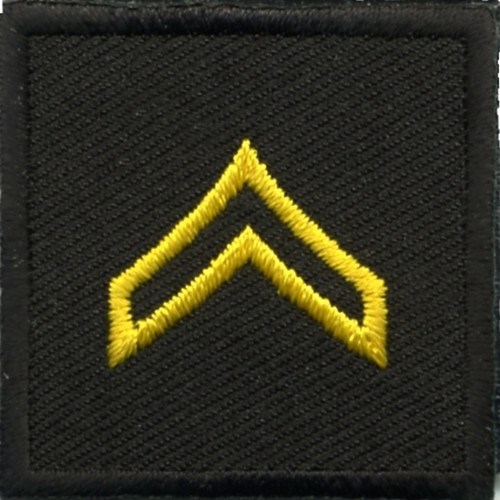 CPL, Embroidered Rank, Pair, Med. Gold/Black, 1-1/2x1-1/2"