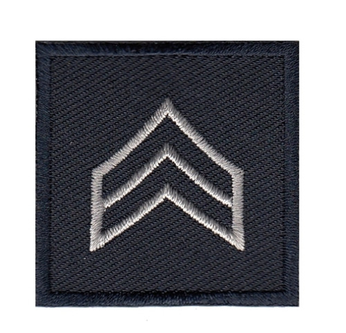 SGT, Embroidered Rank, Pair, Silver/Midnight, 1-1/2x1-1/2"